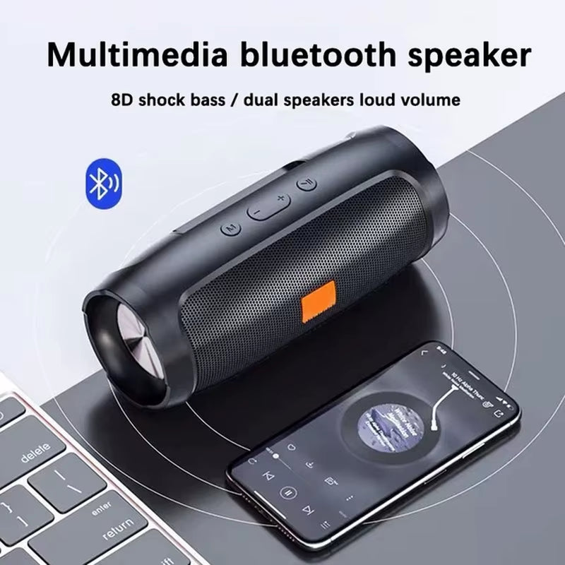 Portable Wireless Subwoofer Bluetooth Speaker with Outdoor Stereo Surround Sound, FM Radio, and TF Card Support